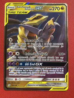 Garchomp & Giratina GX 146/236 Sm-Unified Minds Holo Pokemon Card TCG - Image 2