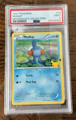 2021 Pokemon TCG Mudkip PSA Graded McDonald’s Collection Card MT 9 - Image 1