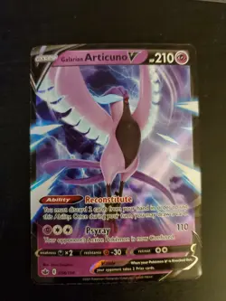 Galarian Articuno V 058/198 Chilling Reign NM Full Art Ultra Rare Pokemon Card - Image 1