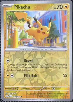 Pikachu 062/193 Sv02: Paldea Evolved Reverse Holo - Pokemon Card - Image 1