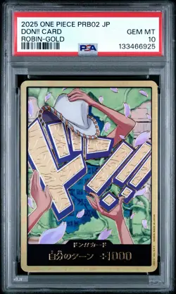 2025 ONE PIECE PRB02 JAPANESE NICO ROBIN-GOLD DON!! CARD PSA 10 - Image 1