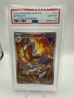 PSA 10 Infernape 173/167 Twilight Masquerade Illustration Rare Pokemon Card - Image 1