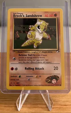 Brock's Sandshrew #27 Non-Holo Pokemon Card Near Mint - 71/132 Common Gym Heroes - Image 1
