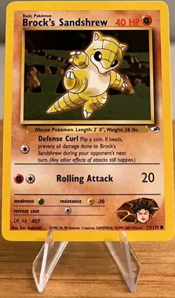 Brock's Sandshrew #27 Non-Holo Pokemon Card Near Mint - 71/132 Common Gym Heroes - Image 3