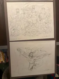 MTG (Magic The Gathering) Matt Cavotta Original Sketches (Stand or Fall, Sky M) - Image 1