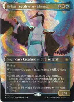 MTG: Foundations: Mana Foil Borderless Kykar, Zephyr Awakener: LP Condition - Image 1