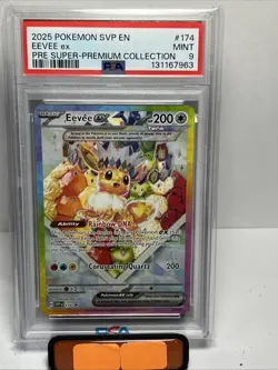 2025 POKEMON SVP EN-SV BLACK STAR PROMO #174 EEVEE EX PSA 9 - Image 1