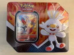2020 Pokemon TCG Galar Partners Tin Cinderace V Red New Sealed - Image 1