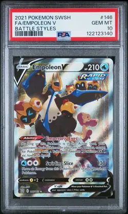 2021 POKEMON SWORD & SHIELD BATTLE STYLES #146 FULL ART/EMPOLEON V PSA 10 - Image 1