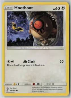 Hoothoot 165/236 Pokemon Unified Minds Common Lightly Played (LP) 1 - Image 1