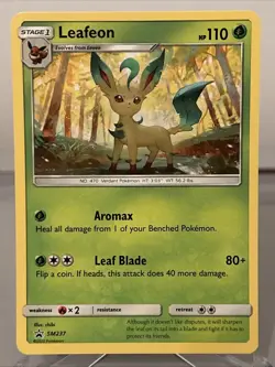 POKEMON SUN & MOON PROMOS #SM237 LEAFEON BLACK STAR PROMO - NM - Image 1