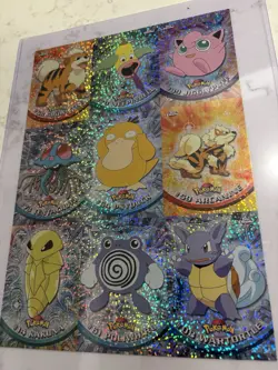 Topps Pokemon Uncut Sheet Exclusive Preview Psyduck Chrome Sparkle - Image 1