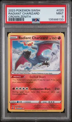 Radiant Charizard 020/159 Crown Zenith Holo Pokemon TCG PSA 9 - Image 1