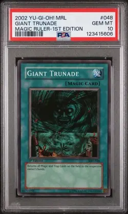 2002 Yu-Gi-Oh! Giant Trunade MRL-048 Super Rare 1st Edition PSA 10 GEM MINT - Image 1