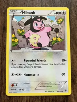 Miltank 83/106 - 2014 Pokemon Flashfire Uncommon Card - CLEAN NM - Kanako Eo Art - Image 1