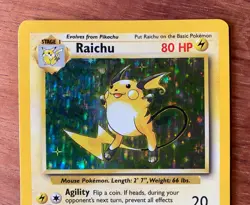 Raichu 14/102 Base Set Holo Rare Pokemon Trading Card Vintage Excellent - Image 2