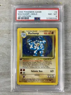1999 1st Edition Machamp Holographic Stage 2 (PSA 8 NM-MT) 8/102 Pokemon Card. - Image 1