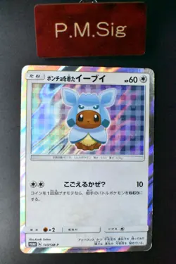 Poncho Wearing Eevee 143/SM-P Eevee Mega Campaign Promo 2017 Holo Pokemon Card - Image 1