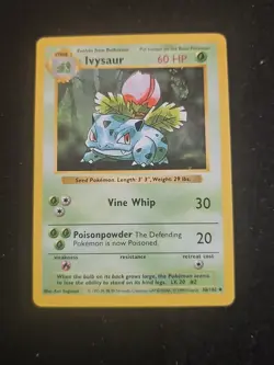 Pokemon Ivysaur Card 030/102 Base Unlimited Set Regular Uncommon LP - Image 1