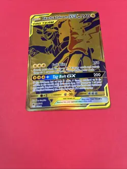 Pokemon Pikachu & Zekrom GX TCG Sun & Moon SM248 Holo Gold Promo Card Near Mint - Image 3
