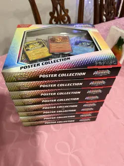 Pokemon TCG Prismatic Evolutions 8x Poster Collection With 2 Illustrations Cards - Image 1