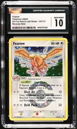 CGC 10 Fearow 24/112 EX Fire Red & Leaf Green Reverse Holo Rare Pokemon Card - Image 1