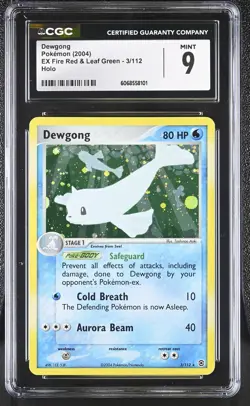 CGC 9 MINT Dewgong 2004 EX Fire Red & Leaf Green 3/112 Holo Pokemon Card - Image 1