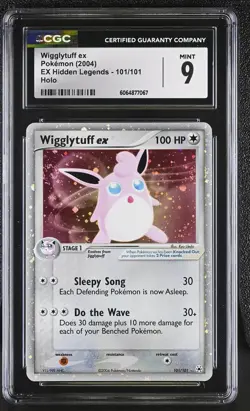 CGC 9 MINT Wigglytuff ex 2004 EX Hidden Legends 101/101 Holo SWIRL Pokemon Card - Image 1