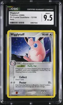 CGC 9.5 MINT+ Wigglytuff EX Crystal Guardians 13/100 Holo SWIRL Pokemon Card - Image 1