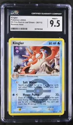 CGC 9.5 MINT+ Kingler EX Fire Red & Leaf Green 26/112 Reverse Holo Pokemon Card - Image 1