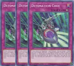 Yugioh - Detonation Code x 3 - 1st Edition NM - Free Holographic Card - Image 1
