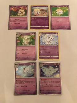 Lot Of 7 Togepi Togetic and Togekiss Pokemon Cards - Image 1