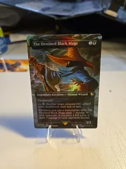The Destined Black Mage 447 Borderless Foil Commander Final Fantasy Rare MTG FIC - Image 1