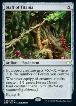 Mint/Near-Mint, English - 1 x MTG Staff of Titania Commander: The Brothers' War - Image 1