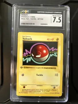 Voltorb #67 English 1999 Base Set 1st Edition CGC Near Mint 7.5 Vintage - Image 1