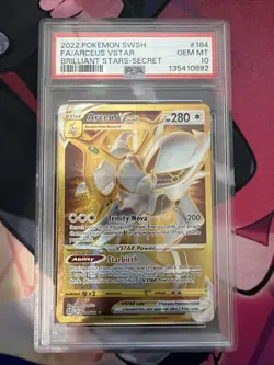 2022 Pokemon Sword & Shield Brilliant Stars Arceus VSTAR #184 Fa Secret PSA 10 - Image 1