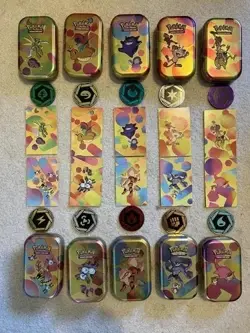Empty Pokemon 151 Mini Tin COMPLETE SET - Includes Art and Coins - Image 1