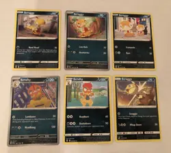 Lot Of 6 Scraggy and Scrafty Pokemon Cards - Image 1