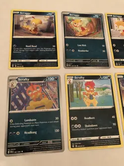 Lot Of 6 Scraggy and Scrafty Pokemon Cards - Image 2