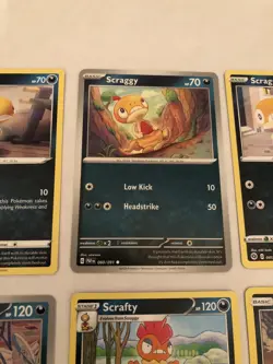Lot Of 6 Scraggy and Scrafty Pokemon Cards - Image 5