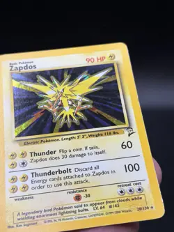 Pokemon TCG Zapdos Base Set 2 Holo Unlimited Rare Card 20/130 MP CD3 - Image 3