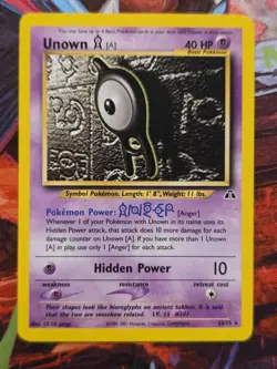 Unown A 33/75 Neo Discovery Unlimted Non-holo Rare Pokemon Card - Image 1