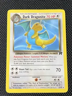 Dark Dragonite 22/82 Team Rocket Non-Holo WOTC Vintage Pokemon Card Near Mint - Image 1