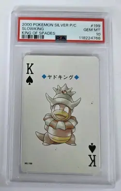 2000 Japanese Pokemon Slowking King of Spades Silver Playing Card PSA 10 Gem - Image 1