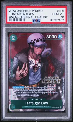 Trafalgar Law OP02-035 PSA 10 Online Regional Finalist Promo One Piece Card - Image 1