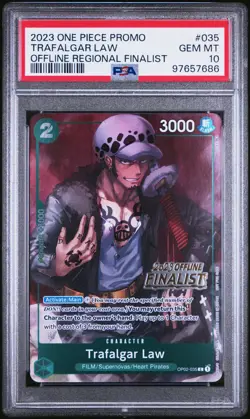 Trafalgar Law OP02-035 PSA 10 Offline Regional Finalist Promo One Piece Card - Image 1
