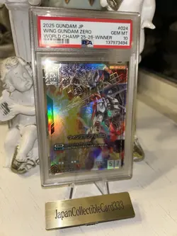 PSA10 Gundam Card Game Wing Gundam Zero Championship Winner Promo GD01-024LR - Image 1