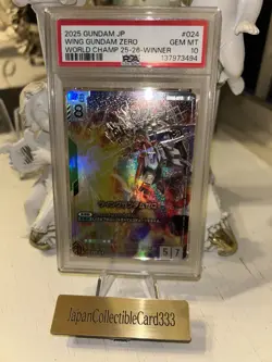 PSA10 Gundam Card Game Wing Gundam Zero Championship Winner Promo GD01-024LR - Image 2