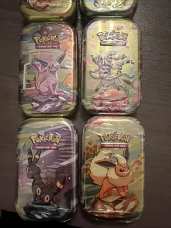 8 Pokemon TCG: Scarlet & Violet Prismatic Evolutions Mini Tins - Factory Sealed - Image 3