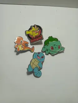 Pokemon Go 3 Pin Set - Bulbasaur, Charmander, Squirtle plus ramen Pikachu - Image 2